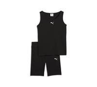 PUMA Conjunto de pantalón corto y camiseta de tirantes de canalé. Color Negro