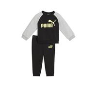 PUMA Conjunto de sudadera Minicats Essentials Raglan infantil 68, Black Gold Moon Yellow