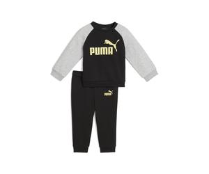PUMA Conjunto de sudadera Minicats Essentials Raglan infantil, Ropa, Negro, 4-6M 4-6M