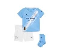 PUMA Conjunto mini para bebé Manchester City 1.ª equipación 25/26 | Conjunto oficial de 3 piezas; camiseta, pantalón corto y calcetines; dryCELL absorbente; corte regular; tejido transpirable