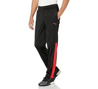 Puma Contrast Pants (Available in Big & Tall) Pantalones Deportivos, Negro/Rojo de Alto Riesgo, L para Hombre