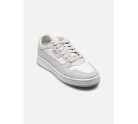 PUMA Court Classic Suede Sneakers Unisex, Calzado, Blanco/Glacial Gris/Dorado, 39 39