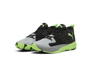 Puma Court Pro 3 - Tenis de Baloncesto Unisex, Color Negro y Verde Brillante Gris Medio, Talla 8 de Reino Unido