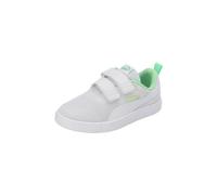 PUMA Courtflex V2 Mesh V PS, Zapatillas Unisex niños, Multicolor (Feather Gray White Summer Green), 21 EU
