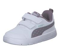 PUMA COURTFLEX V3 Dotty V INF, Sneaker Bebé-Niñas, White-Plum Jam-Light Moss, 24 EU