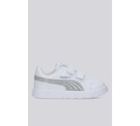 Puma COURTFLEX V3 Glitz V INF - Tenis Unisex para bebé, Color Blanco y Plateado, Talla 5