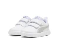 Puma COURTFLEX V3 Glitz V INF - Tenis Unisex para bebé, Color Blanco y Plateado, Talla 5