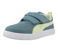PUMA COURTFLEX V3 Mesh PS - Tenis Deportivos Baltic Sea Blue-Apple Spritz, Talla 1 UK Niño, Azul Mar Báltico Apple Spritz, 33 EU