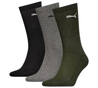 PUMA Crew Calcetines, Green Combo, 47-49 (Pack de 3) Unisex Adulto