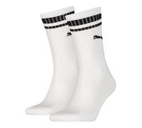 Puma Crew Heritage Stripe Sock (2 Pair) 6-8 White/Black 6-8 White/Black