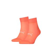 PUMA Quarter Calcetines, Naranja, 35-38 (Pack de 2) Unisex Adulto