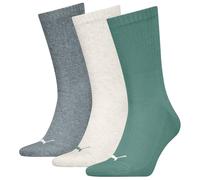 PUMA Cushioned Calcetines de tripulación, Verde y Gris, 39/42 EU (Pack de 3) Unisex Adulto