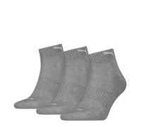 PUMA Cushioned Quarter 3P, Calcetines, Unisex adulto, Middle Grey Melange - New, 43-46
