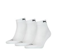 PUMA Cushioned Quarter 3P, Calcetines, Unisex adulto, White/Black Logo, 43-46