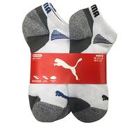 Puma de los hombres corte bajo todos los deporte no show calcetines, Blanco/Gris