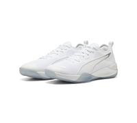 PUMA Eliminate Nitro 4, Zapato de Tribunal Interior Unisex Adulto, Blanco Plata, 44.5 EU