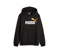 PUMA ESS+ 2 Col Big Logo Hoodie FL B, Sudadera Niños, Black/Yellow Sizzle, 152