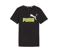 PUMA - ESS+ 2 Col Logo tee B, tee Niños, PUMA Black-Lime Sheen,
