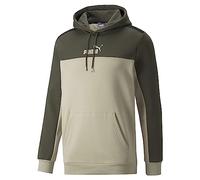PUMA ESS+ Block Hoodie FL Sudor, Hombre, Blanco Roto, S