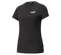 PUMA Ess+ Embroidery Tee, Camiseta Mujer, Preta (Black), S