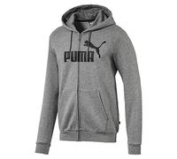 PUMA ESS FZ Hoody FL Big Logo Sweatshirt, Hombre, Gris (Medium Gray Heather), 2XL