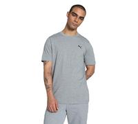 Puma ESS Logo Heather - Camiseta para Mujer, Medio Gris Jaspeado, L