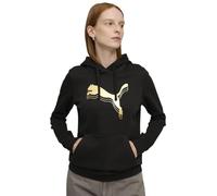 Puma ESS Metallic Hoodie FL, Sudaderas con Capucha Unisex Adulto, Puma Black-Metallic Gold,