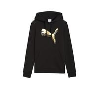 PUMA ESS Metallic Hoodie FL, Sudaderas con Capucha Unisex Adulto, PUMA Black-Metallic Gold,