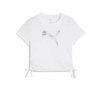 PUMA ESS Metallic Knotted tee G, Camisetas Niñas, PUMA White,