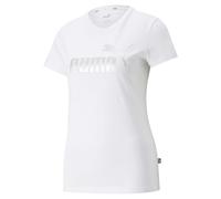 PUMA ESS+ Metallic Logo tee Camiseta, Unisex Adulto, White, M