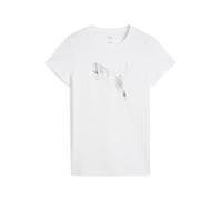 PUMA ESS Metallic tee, Camisetas Unisex Adulto, PUMA White-Metallic Silver,