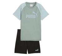 PUMA ESS No.1 Logo Poly Tee and Shorts Set B Green Moon
