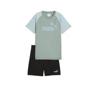 PUMA ESS No.1 Logo Poly Tee and Shorts Set B, Trajes de punto Niños, Green Moon,