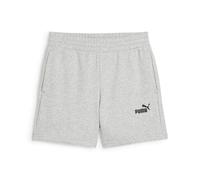 PUMA ESS - Pantalones Cortos de Cintura Alta con Logotipo n.º 1 de 5 Pulgadas, Color Gris Claro Jaspeado