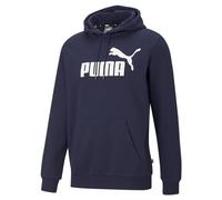 PUMA ESS Big Logo Hoodie FL Hooded Sweatshirt, Hombre, Azul Oscuro Y Blanco, XL
