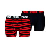 PUMA Everyday Heritage Stripe Boxer 2 Units XL, Rot/Schwarz, XL, Rojo y Negro, XL