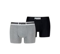 PUMA Everyday Placed Logo Boxer 2 Unidades M, Gris Melange/Negro, M