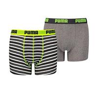 PUMA Everyday Striped Boxers 2P, Boxer, Niños, Fluo Yellow/Grey, 170-176