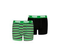 PUMA Everyday Striped Boxers 2P, Boxer, Niños, Green/Black - New, 134-140