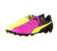 PUMA Evopower 4.3 AG Jr, Botas de fútbol Unisex Adulto, Pink GLO Safety Yellow Black, 38 EU