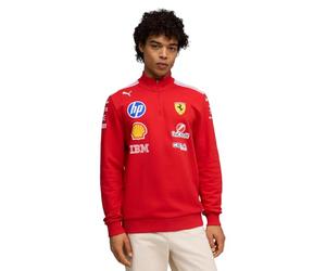 PUMA Ferrari F1 2026 Jersey Team T7 Hombre con Cremallera 1/2 - Rojo | Como se ve llevado por el equipo y los pilotos, Últimos logotipos de equipos y socios, Corte regular unisex