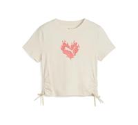 PUMA Flaming Love Knotted tee G, Camisetas Niñas, Alpine Snow, 128