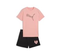 PUMA FLAMING LOVE Tee and Shorts Set G, Trajes de punto Niñas, Pink Fruit,