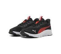 Puma FLEXFOCUS Lite - Tenis Modernos JR, Color Negro-Rojo y Blanco Destello, Talla 4