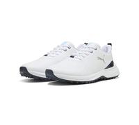 PUMA Fusion Grip 6 EVO - Tenis de Golf para Hombre, Color Blanco Plateado, Talla 8.5 de Reino Unido, Puma Blanco Puma Plata, 42.5 EU