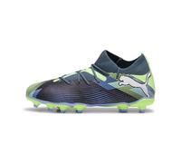 PUMA Unisex Youth Future 7 Match FG/AG JR Soccer Shoe, Gray Skies-PUMA White-Fizzy Apple, 36 EU