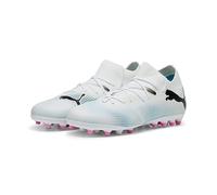 PUMA Future 7 Match MG Jr, Soccer Shoe, White Black-Poison Pink, 28 EU