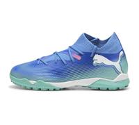 PUMA Future 7 Match TT + Mid Jr, Soccer Shoe Unisex Adulto, Bluemazing White-Electric Peppermint, 38.5 EU