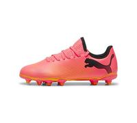 PUMA Future 7 Play Fg/Ag Jr Soccer Shoe, Unisex niños, Sunset Glow Puma Black Sun Stream, 29 EU
