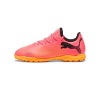 PUMA Future 7 Play TT Jr, Soccer Shoe, Sunset Glow Black-Sun Stream, 38 EU